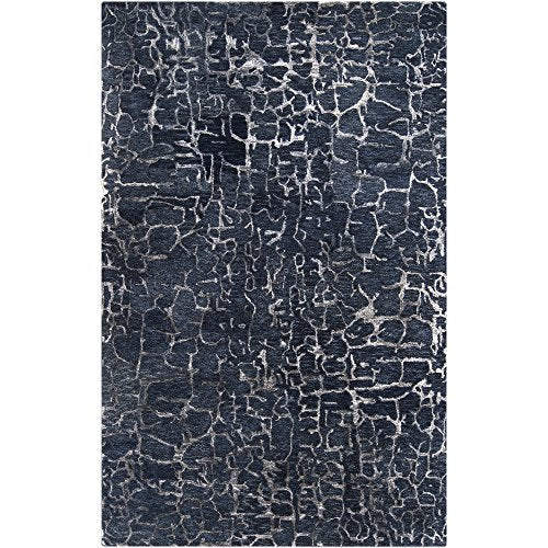 Surya Banshee BAN-3306 Contemporary Hand Tufted 100% New Zealand Wool Sapphire Blue 2&#39;6&quot; x 8&#39; Abstract Runner - The Finished Room