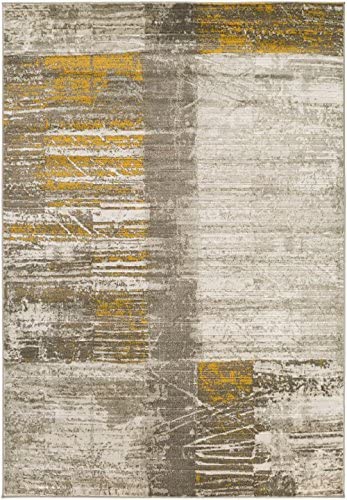 Surya Contemporary Rectangle Area Rug 2'2"x3' Grey-Yellow Jax Collection - The Finished Room