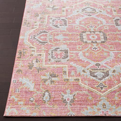 Germaine Pale Pink and Pale Blue Updated Traditional Area Rug 2&#39; x 3&#39; - The Finished Room