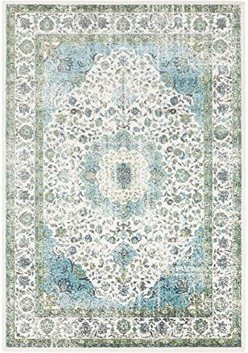 Alessandra Charcoal and Lime Updated Traditional Area Rug 5&#39;2&quot; x 7&#39;6&quot; - The Finished Room