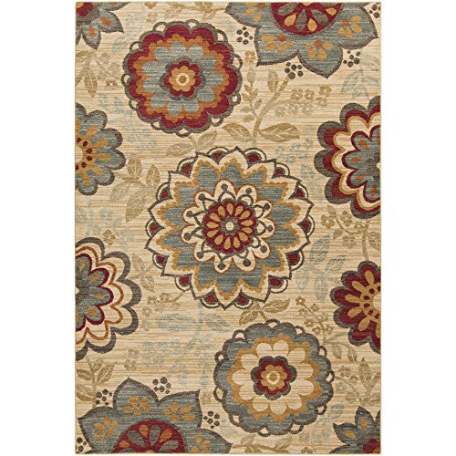 Surya Arabesque ABS-3015 Machine Made Polypropylene Floral and Paisley Area Rug, 5-Feet 3-Inch by 7-Feet 3-Inch - The Finished Room