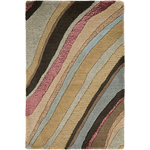 Surya Artist Studio ART-229 Contemporary Hand Tufted 100% New Zealand Wool Coffee Bean 8&#39; x 11&#39; Abstract Area Rug - The Finished Room