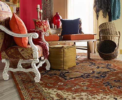 Surya ZEU-7805 Zeus Classic Area Rug, 8-Feet Round, Brick Red - The Finished Room