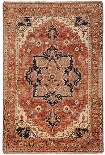 Surya ZEU-7805 Zeus Classic Area Rug, 8-Feet Round, Brick Red - The Finished Room