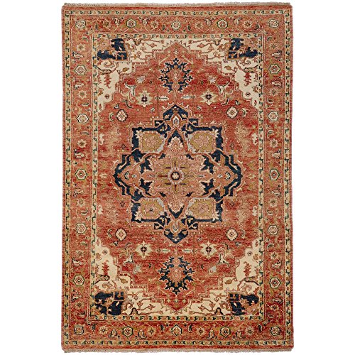 Surya ZEU-7805 Zeus Classic Area Rug, 8-Feet Round, Brick Red - The Finished Room