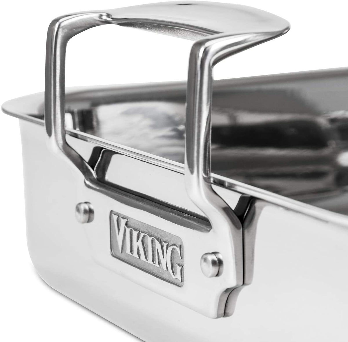 Viking Culinary 4013-5016 3-Ply Stainless Steel Roasting Pan with Nonstick Rack, 16 Inch x 13 Inch - The Finished Room