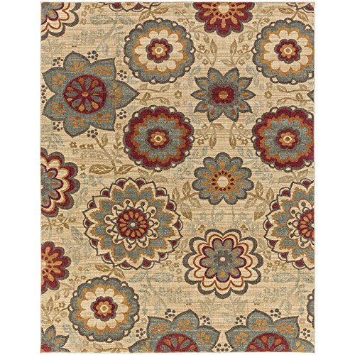 Surya Arabesque ABS-3015 Machine Made Polypropylene Floral and Paisley Area Rug, 7-Feet 10-Inch by 9-Feet 10-Inch - The Finished Room
