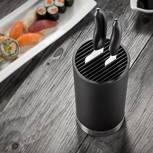 Kyocera KB-U-BK Universal Round Soft Touch Knife Block, 8.8&quot; x 4.3&quot;, BLACK - The Finished Room