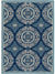 Lancaster Blue Indoor / Outdoor Area Rug 7'10" Round - The Finished Room