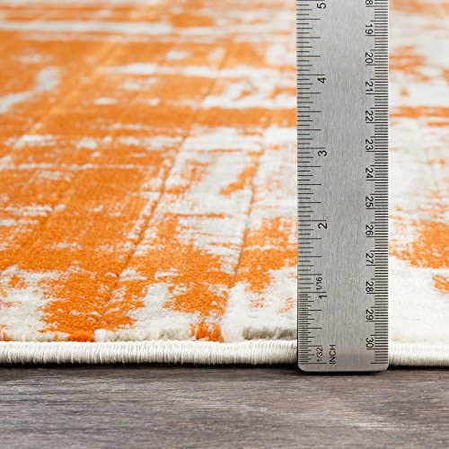 Carlotta Orange Modern Area Rug 5&#39;2&quot; x 7&#39;6&quot; - The Finished Room