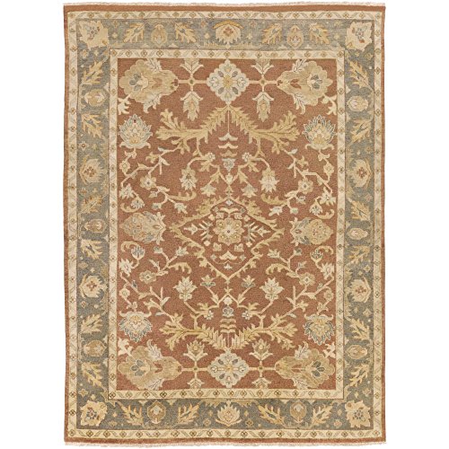 Surya Hillcrest HIL-9009 Classic Hand Knotted 100% New Zealand Wool Slate Gray 2&#39; x 3&#39; Modern Vintage Accent Rug - The Finished Room