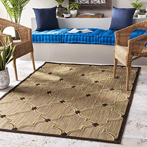 Serrano Brown and Beige Indoor / Outdoor Area Rug 7&#39;6&quot; Square - The Finished Room