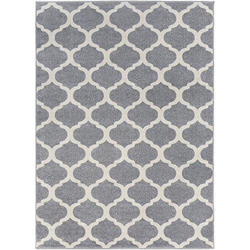 Brooke Gray Transitional Area Rug 6&#39;7&quot; x 9&#39;6 - The Finished Room
