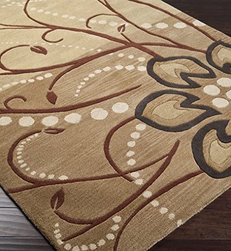 Athena Tan/Beige Rug Rug Size: 2' x 3' - The Finished Room