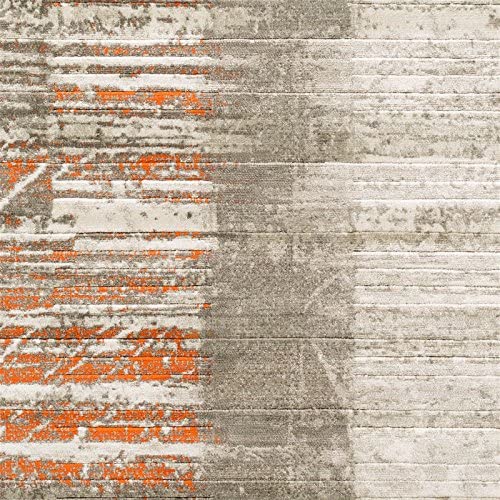 Surya Contemporary Rectangle Area Rug 2&#39;2&quot;x3&#39; Grey-Orange Jax Collection - The Finished Room