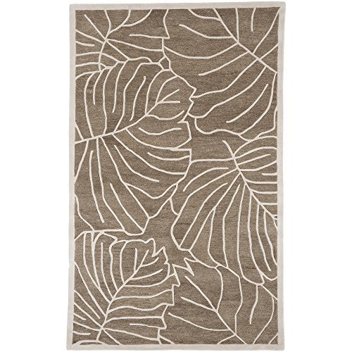 Surya Studio Contemporary Hand Tufted 100% New Zealand Wool Safari Tan 8&#39; Square Graphic Novelty Area Rug - The Finished Room