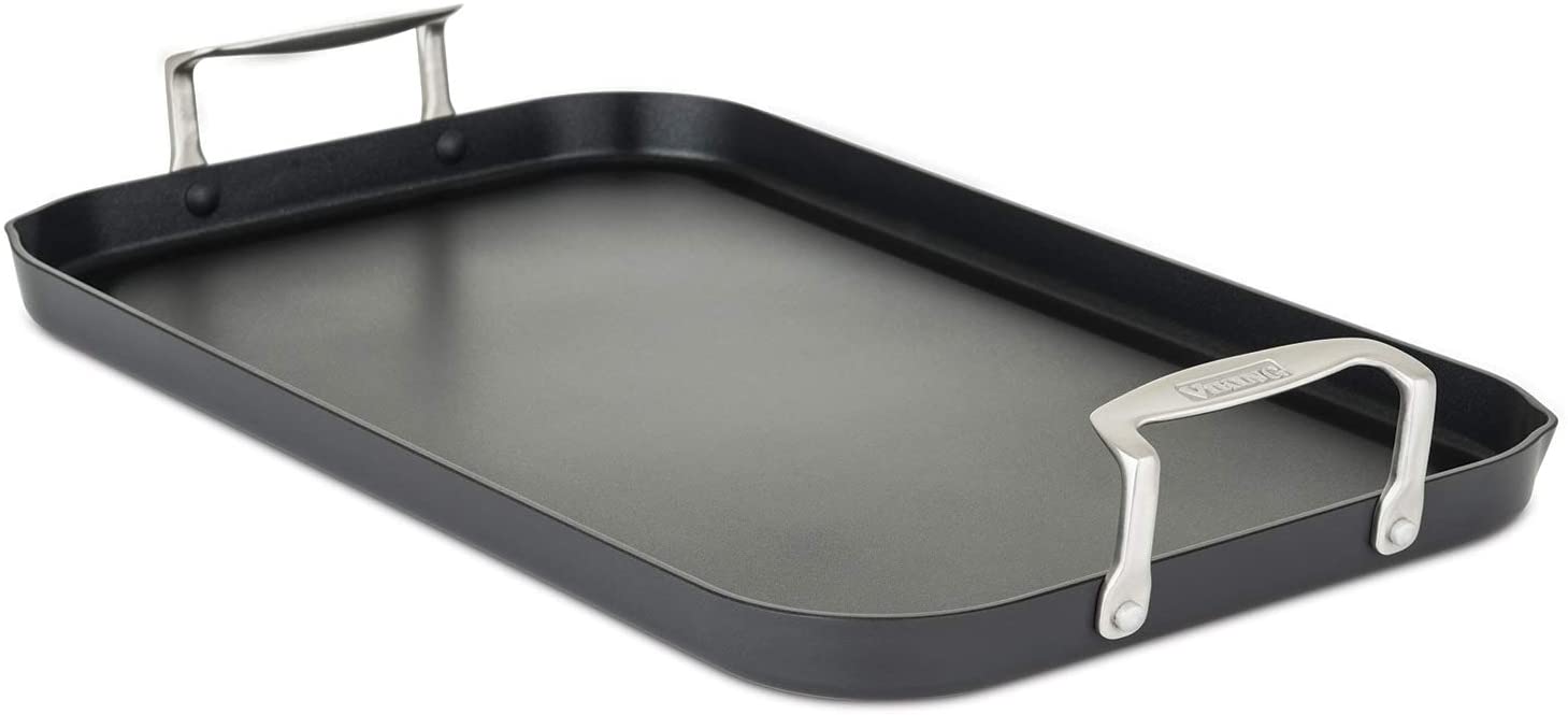 Viking Culinary 40051-1218 Hard Anodized Double Burner Nonstick Griddle, 18 Inch by 11 Inch - The Finished Room