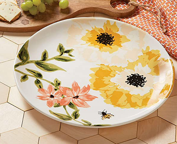 TAG Round Platter, Bee Floral