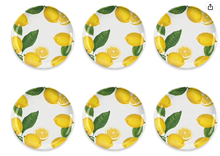 TarHong Lemon Fresh Pure Melamine Dinner Plate, 10.5"